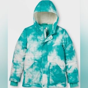 Puffer jacket fleece lined, girls 10-12, like new